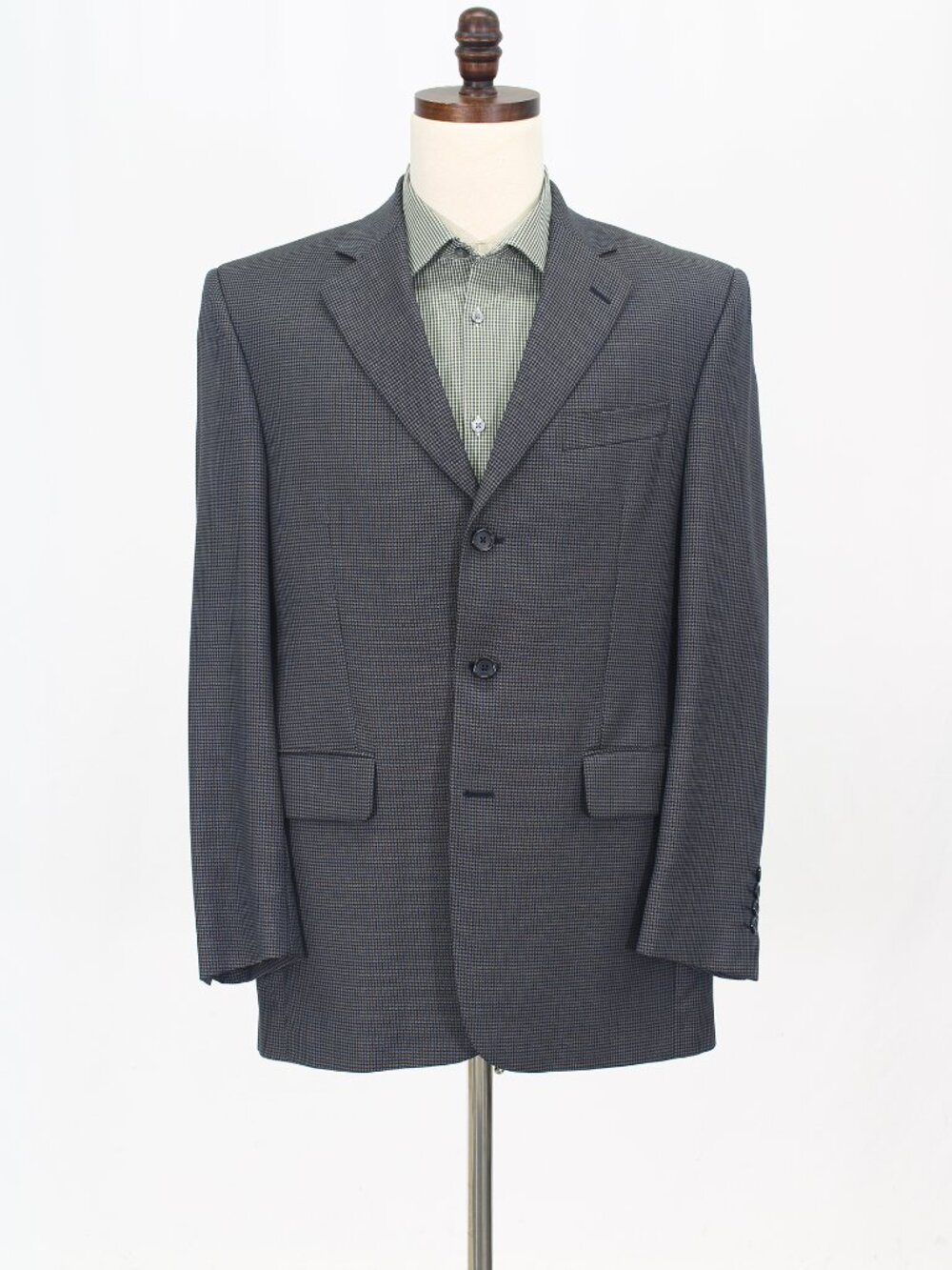Jack Victor 40R Navy Blazer Sport Coat Jacket 3-Button Houndstooth M523